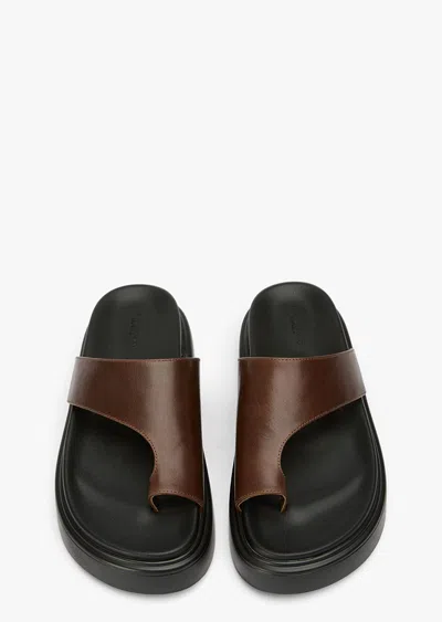 Tony Bianco Jazzy Toe Loop Sandals Choc Vintage In Brown