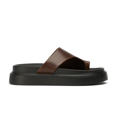Tony Bianco Jazzy Toe Loop Sandals Choc Vintage In Brown