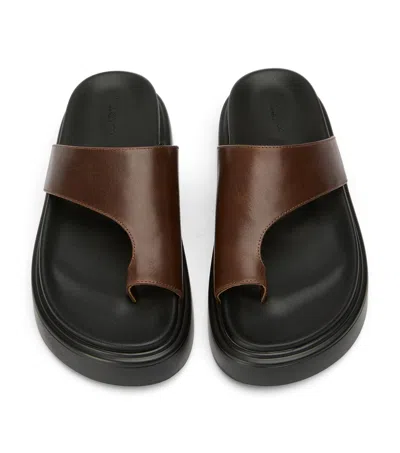 Tony Bianco Jazzy Toe Loop Sandals Choc Vintage In Brown