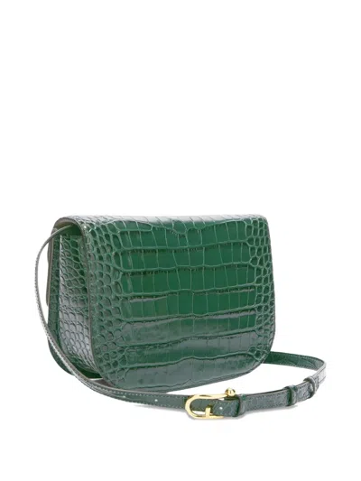 Furla Small Sfera Crocodile-effect Cross Body Bag In Green