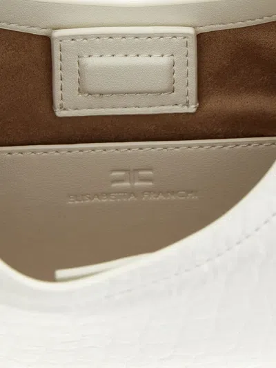 Elisabetta Franchi Logo-plaque Shoulder Bag In White