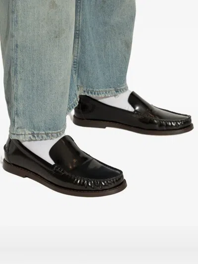 Odissi Leather Slip-on Loafers In Multi