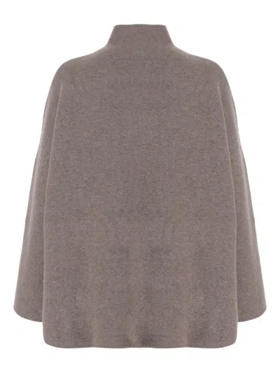 Oliver Lattughi High-neck Drop-shoulder Sweater In Gray