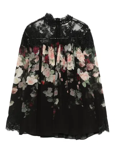 Zimmermann Blusa Hypnotic In Crepe Stampato  Donna In Black