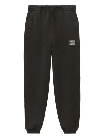 Alexander Wang Acid Wash Sweatpant In Dense Fleece In Acid Black