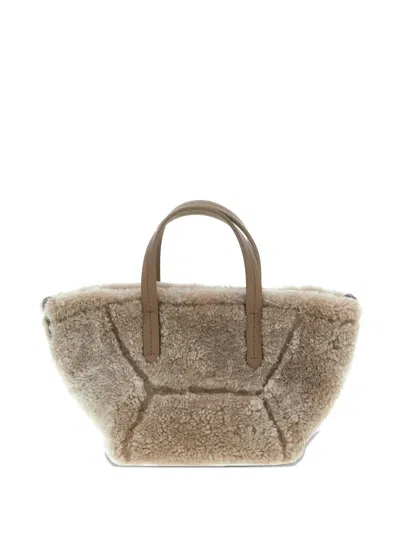 Brunello Cucinelli 'bc Duo' Mini Handbag In Gray