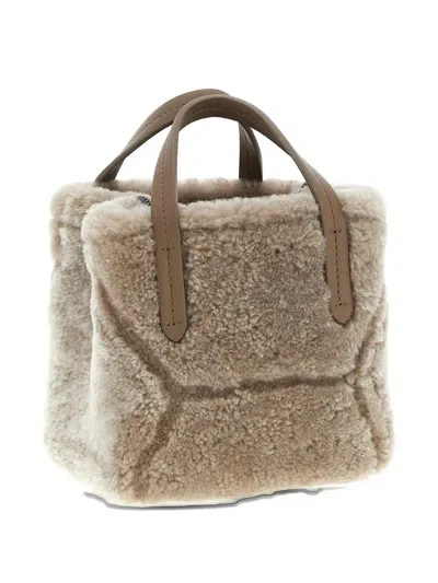 Brunello Cucinelli 'bc Duo' Mini Handbag In Gray