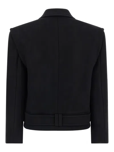 Balmain Tailored Coat With Double-breasted Design In Black
