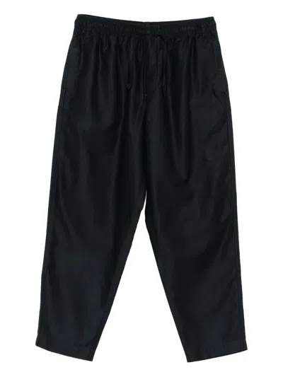 Ymc You Must Create Elastic-waistband Cropped Trousers In Blue