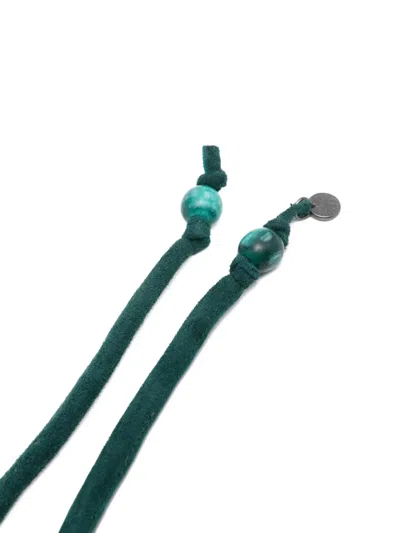 Niū Beaded Suede Belt In Green