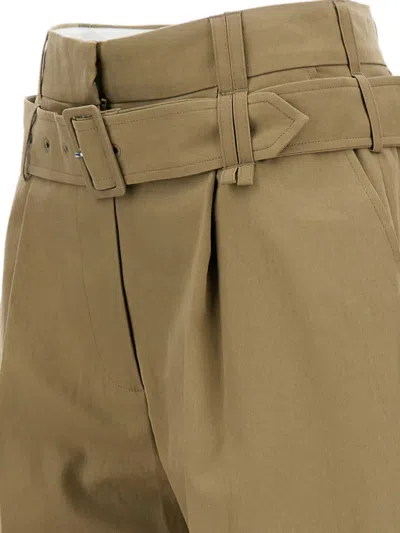 Simone Rocha Multi Belt Loop Pleated Wide Leg Trousers In Neutral