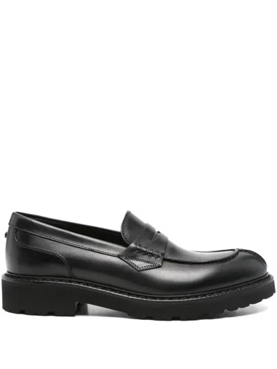 Canali College Smooth Loafers In Black