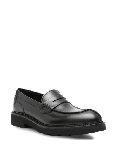 Canali College Smooth Loafers In Black