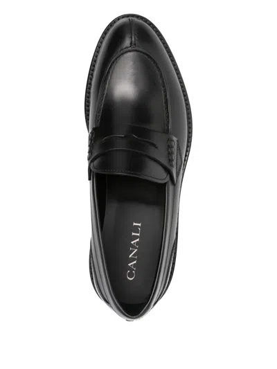 Canali College Smooth Loafers In Black