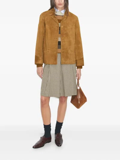Tory Burch Structured Jacket With Tailored Silhouette In Brown