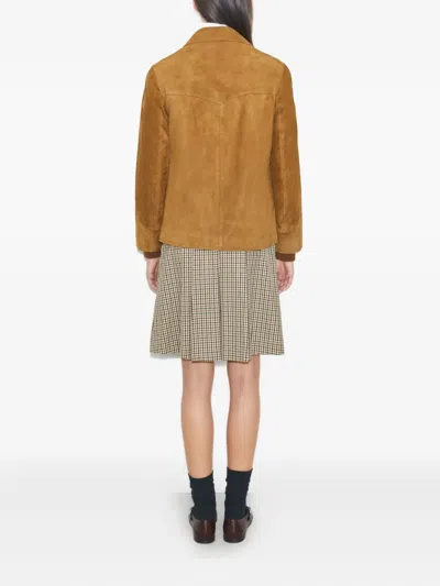 Tory Burch Structured Jacket With Tailored Silhouette In Brown