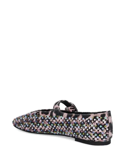 Kurt Geiger Leopard-print Crystal-embellished Ballet Flats In Pink