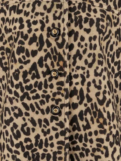 Valentino Womens Animalier Leopard Relaxed-fit Wool Cape In Brown