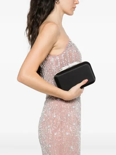 Mach&mach Crystal-embellished Bow Clutch In Black