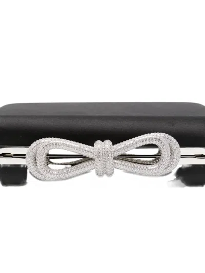 Mach&mach Crystal-embellished Bow Clutch In Black