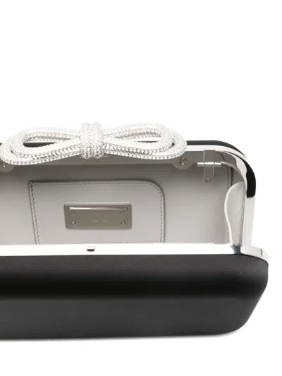 Mach&mach Crystal-embellished Bow Clutch In Black