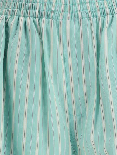 Balenciaga Striped Shorts In Green