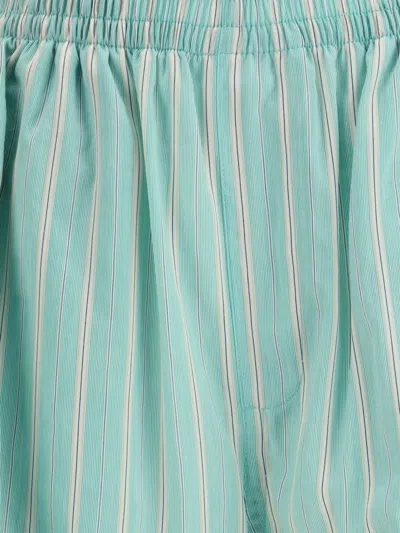 Balenciaga Striped Shorts In Green