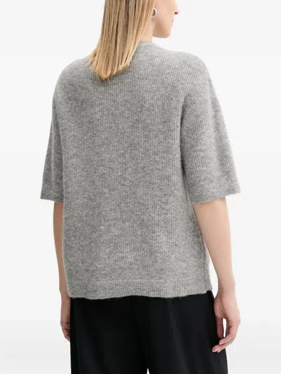 Samsoe & Samsoe Ribbed Button Cardigan In Gray