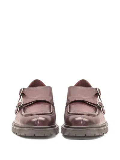 双扣环皮质孟克鞋