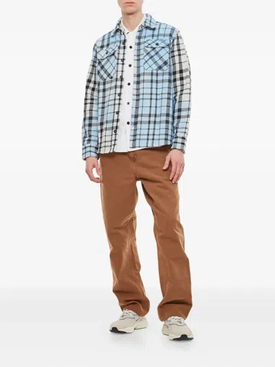 Backside Club Shirt Jacket Marmorized In Blue