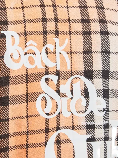 Backside Club Checked-pattern Shirt In Orange