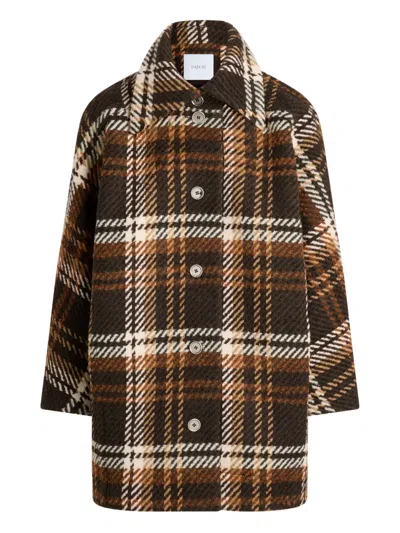 Patou Checked Wool-blend Coat In Multi
