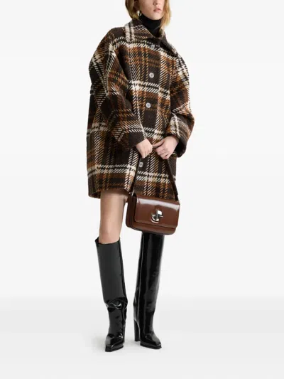 Patou Checked Wool-blend Coat In Multi