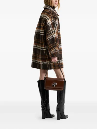 Patou Checked Wool-blend Coat In Multi