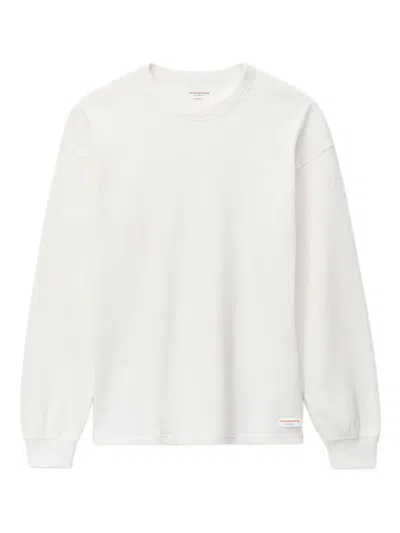 Alexander Wang Unisex Long Sleeve In Cotton Waffle Thermal In White