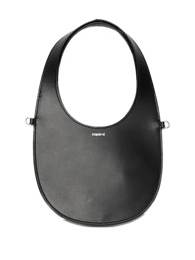 Coperni Curved Mini Tote Detachable Strap In Black