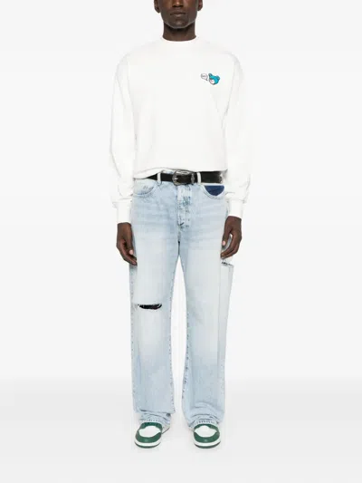 Icon Denim Scott Distressed-effect Straight-leg Jeans In Blue
