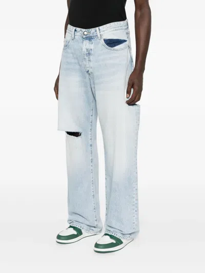 Icon Denim Scott Distressed-effect Straight-leg Jeans In Blue
