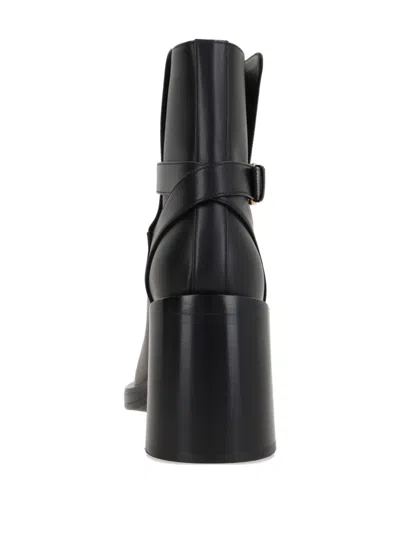 Valentino Garavani Valentino Vlogo 75 Leather Bootie In Black