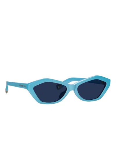 Jacquemus Bambino Geometric Sunglasses In Blue