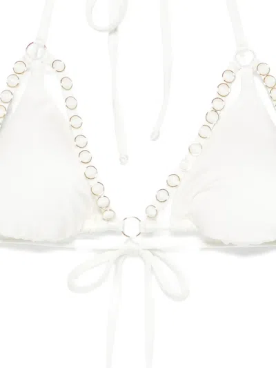 Mazzei Ring-embellished Triangle Bikini In White