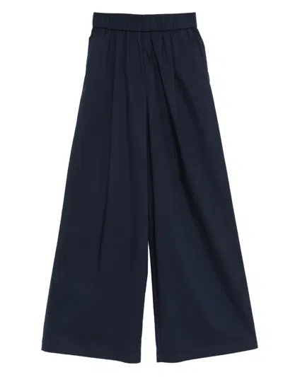 Patrizia Pepe Cotton Trousers In Blue