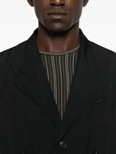 Y-3 Three-button Pocket Coat In Black