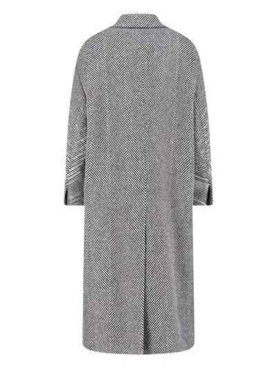 Ermanno Scervino Herringbone-pattern Button Coat In Gray