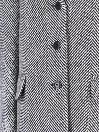 Ermanno Scervino Herringbone-pattern Button Coat In Gray