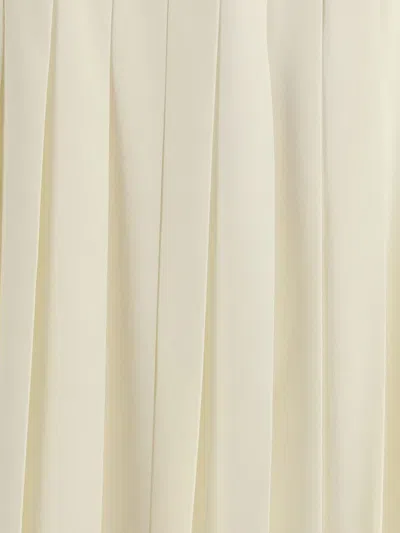 Alessandra Rich Womens White Pleated High-waist Stretch-wool Blend Midi Skirt In White