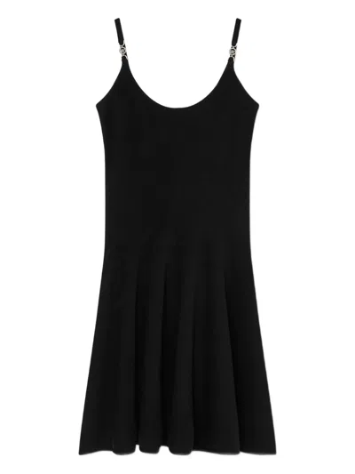 Versace Embellished Scoop-neck Mini Dress In Black