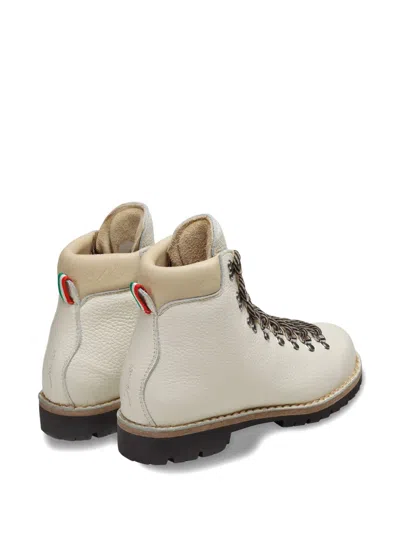 Sentier Nora Leather Lace-up Boots In White