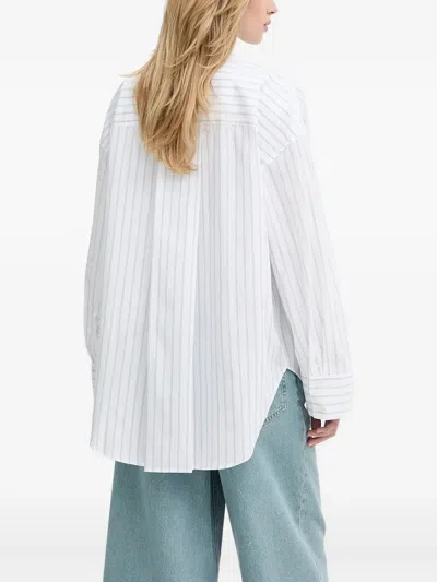 Samsoe & Samsoe Samarika Pinstripe Shirt In White