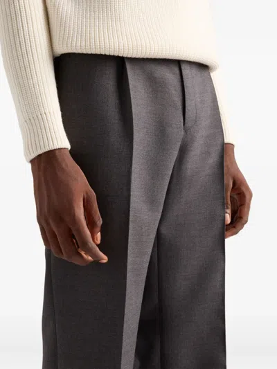 Prada Wool And Silk Pants In Gray